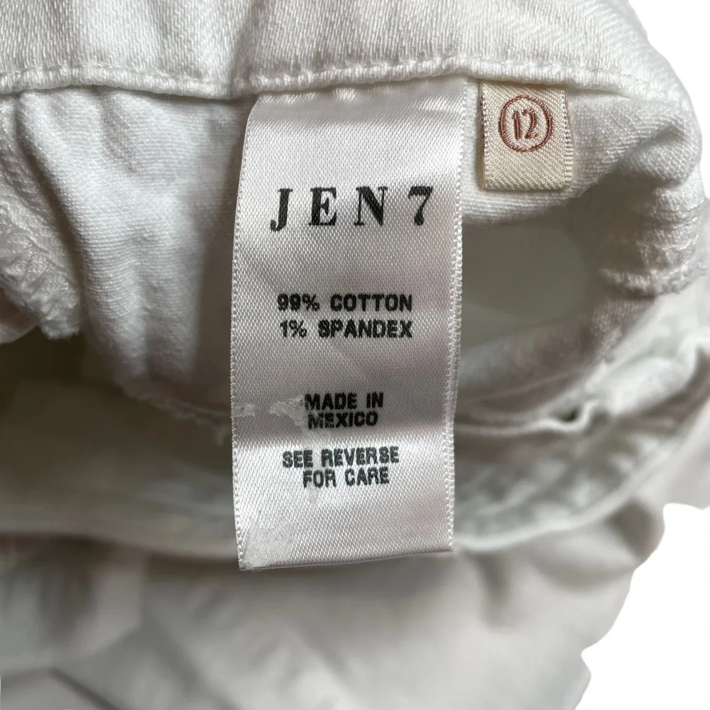 Jen7 7 For All Mankind White Denim Bermuda Shorts 12